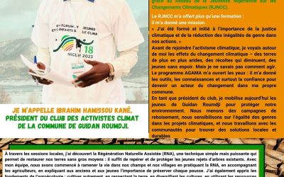 🌿 Témoignage : Ibrahim Hamissou Kané, un jeune engagé pour un avenir vert à Guidan Roumdji